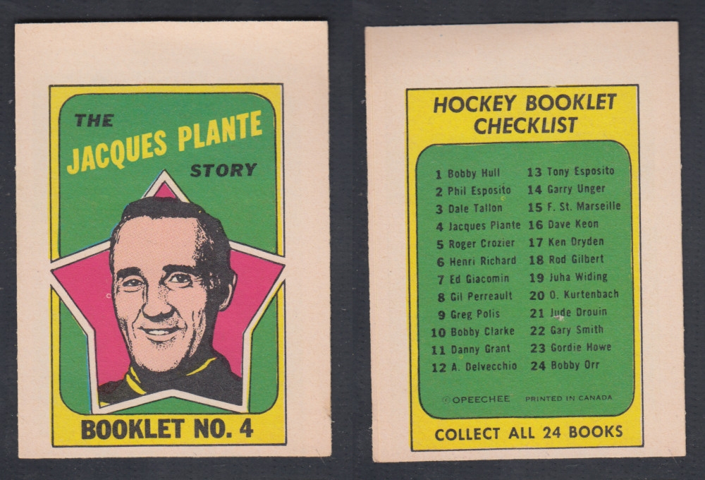 1971-72 O-PEE-CHEE STORY BOOKLET #4 J. PLANTE photo 1971-72 O-PEE-CHEE STORY BOOKLET #4 J. PLANTE photo