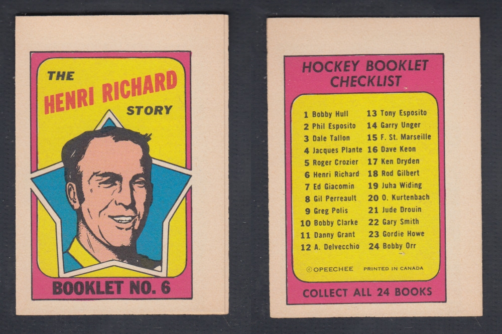 1971-72 O-PEE-CHEE STORY BOOKLET #6 H. RICHARD photo 1971-72 O-PEE-CHEE STORY BOOKLET #6 H. RICHARD photo