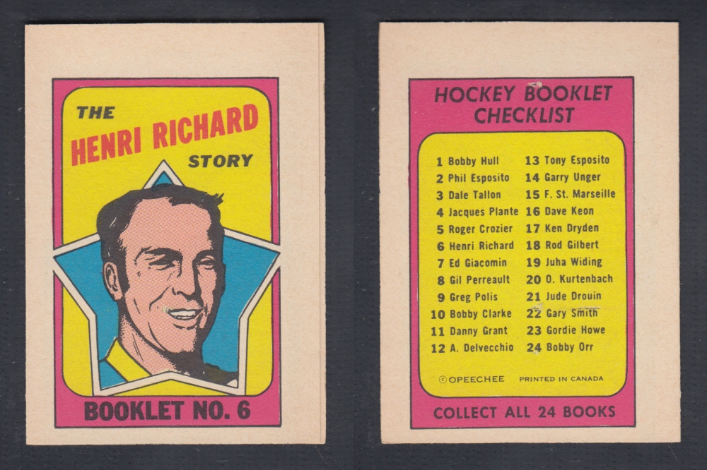 1971-72 O-PEE-CHEE STORY BOOKLET #6 H. RICHARD photo 1971-72 O-PEE-CHEE STORY BOOKLET #6 H. RICHARD photo