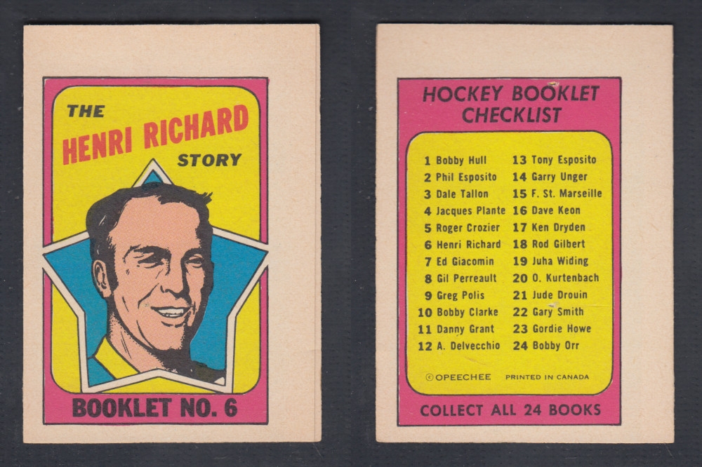 1971-72 O-PEE-CHEE STORY BOOKLET #6 H. RICHARD photo 1971-72 O-PEE-CHEE STORY BOOKLET #6 H. RICHARD photo