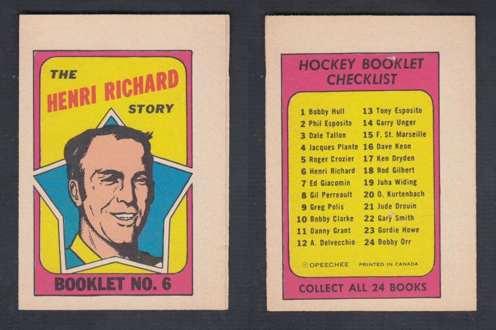 1971-72 O-PEE-CHEE STORY BOOKLET #6 H. RICHARD photo 1971-72 O-PEE-CHEE STORY BOOKLET #6 H. RICHARD photo