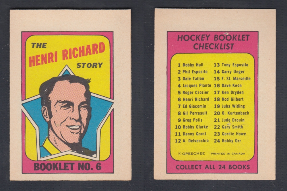1971-72 O-PEE-CHEE STORY BOOKLET #6 H. RICHARD photo 1971-72 O-PEE-CHEE STORY BOOKLET #6 H. RICHARD photo