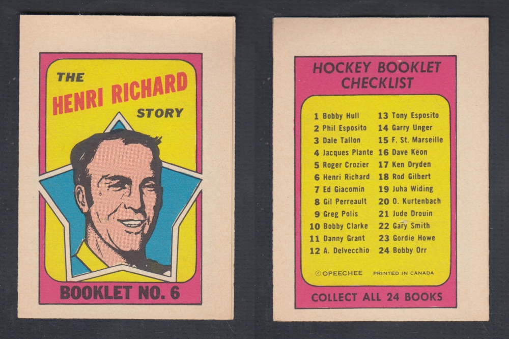 1971-72 O-PEE-CHEE STORY BOOKLET #6 H. RICHARD photo 1971-72 O-PEE-CHEE STORY BOOKLET #6 H. RICHARD photo