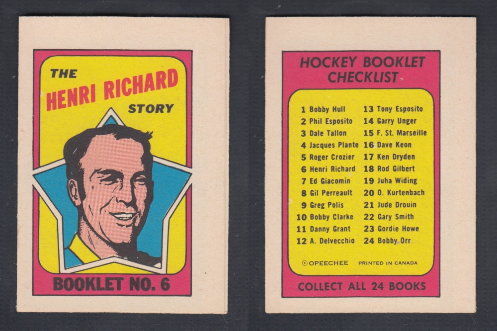 1971-72 O-PEE-CHEE STORY BOOKLET #6 H. RICHARD photo 1971-72 O-PEE-CHEE STORY BOOKLET #6 H. RICHARD photo