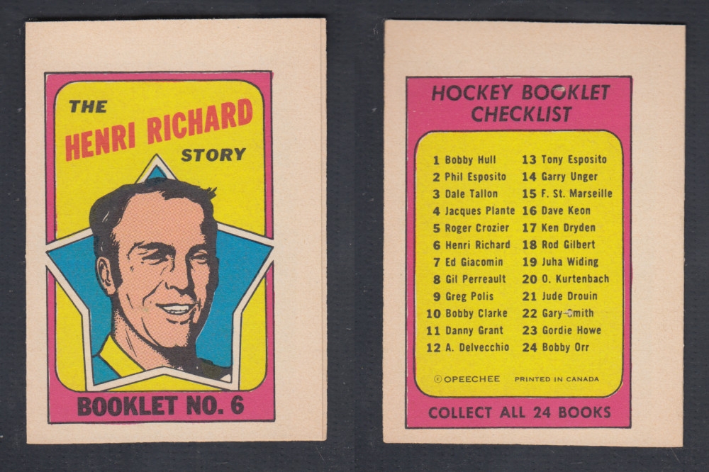 1971-72 O-PEE-CHEE STORY BOOKLET #6 H. RICHARD photo 1971-72 O-PEE-CHEE STORY BOOKLET #6 H. RICHARD photo