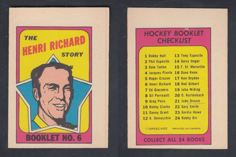 1971-72 O-PEE-CHEE STORY BOOKLET #6 H. RICHARD photo 1971-72 O-PEE-CHEE STORY BOOKLET #6 H. RICHARD photo