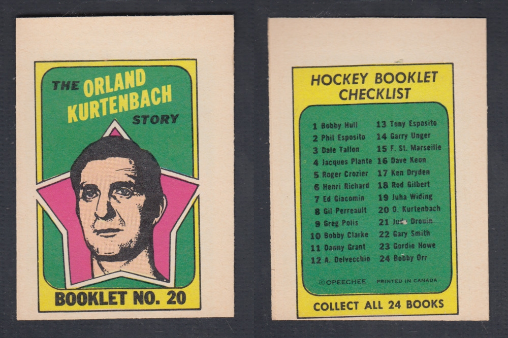 1971-72 O-PEE-CHEE STORY BOOKLET #20 O. KURTENBACH photo 1971-72 O-PEE-CHEE STORY BOOKLET #20 O. KURTENBACH photo