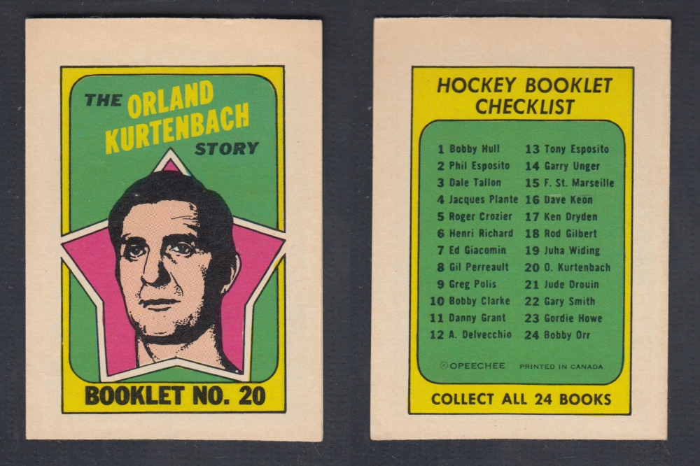 1971-72 O-PEE-CHEE STORY BOOKLET #20 O. KURTENBACH photo 1971-72 O-PEE-CHEE STORY BOOKLET #20 O. KURTENBACH photo