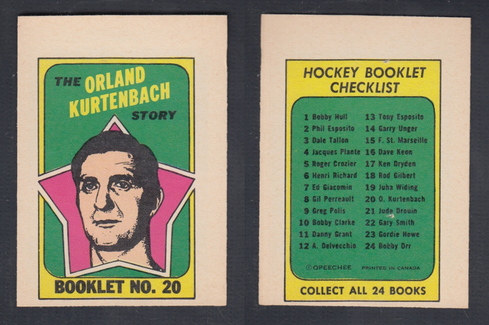 1971-72 O-PEE-CHEE STORY BOOKLET #20 O. KURTENBACH photo 1971-72 O-PEE-CHEE STORY BOOKLET #20 O. KURTENBACH photo