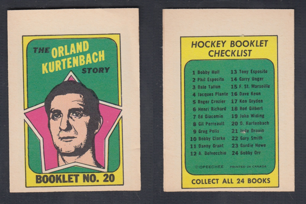 1971-72 O-PEE-CHEE STORY BOOKLET #20 O. KURTENBACH photo 1971-72 O-PEE-CHEE STORY BOOKLET #20 O. KURTENBACH photo