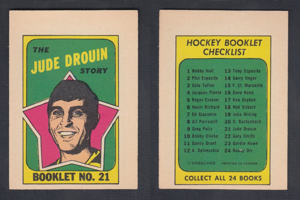 1971-72 O-PEE-CHEE STORY BOOKLET #21 J. DROUIN photo 1971-72 O-PEE-CHEE STORY BOOKLET #21 J. DROUIN photo
