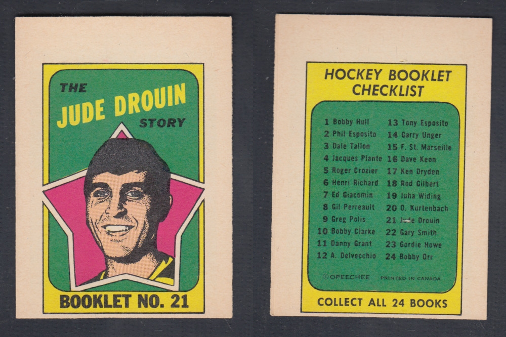 1971-72 O-PEE-CHEE STORY BOOKLET #21 J. DROUIN photo 1971-72 O-PEE-CHEE STORY BOOKLET #21 J. DROUIN photo