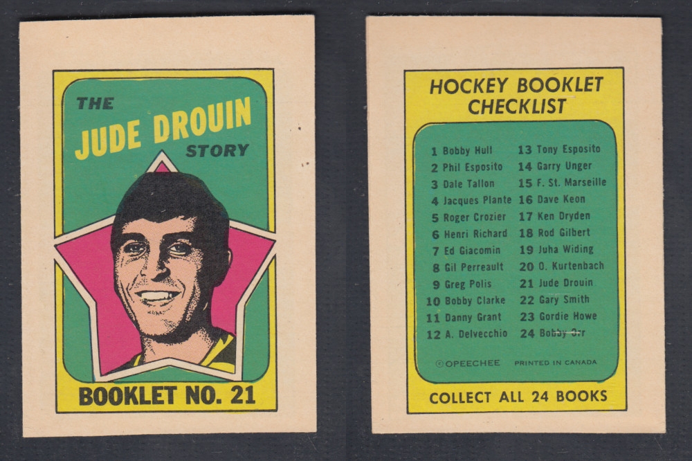 1971-72 O-PEE-CHEE STORY BOOKLET #21 J. DROUIN photo 1971-72 O-PEE-CHEE STORY BOOKLET #21 J. DROUIN photo