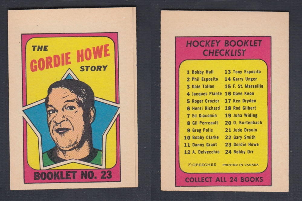 1971-72 O-PEE-CHEE STORY BOOKLET #23 G. HOWE photo 1971-72 O-PEE-CHEE STORY BOOKLET #23 G. HOWE photo