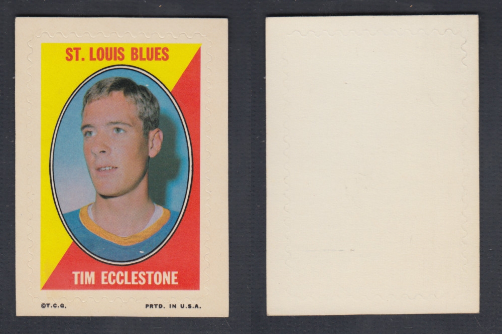 1970-71 O-PEE-CHEE STICKER STAMP T. ECCLESTONE photo 1970-71 O-PEE-CHEE STICKER STAMP T. ECCLESTONE photo