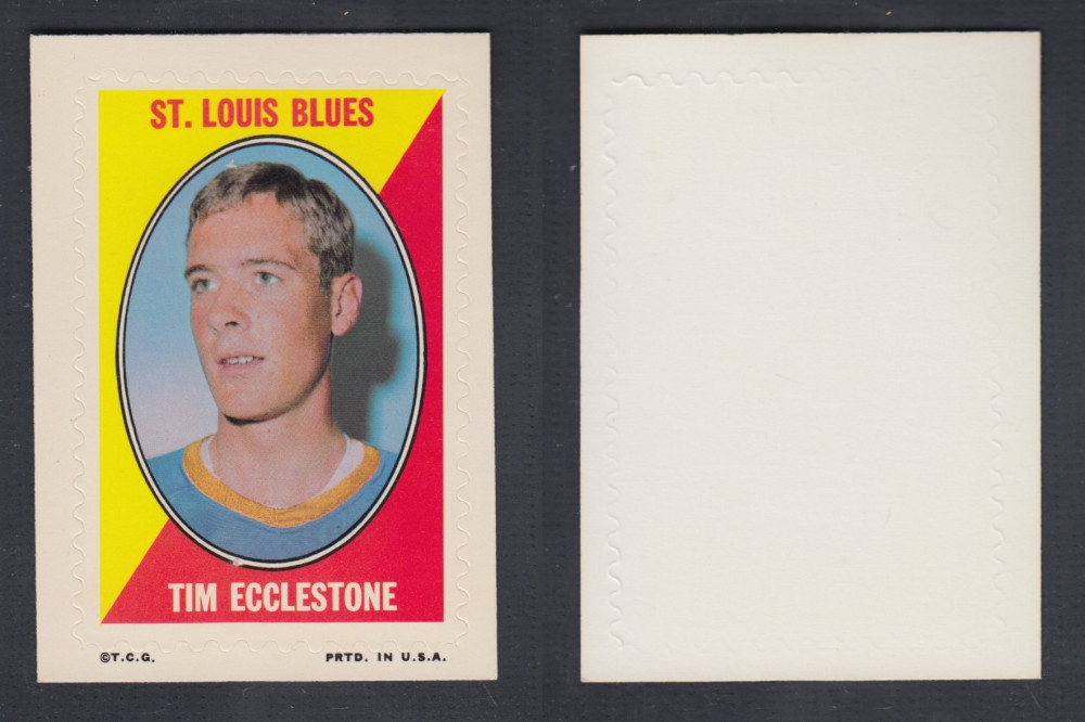 1970-71 O-PEE-CHEE STICKER STAMP T. ECCLESTONE photo 1970-71 O-PEE-CHEE STICKER STAMP T. ECCLESTONE photo