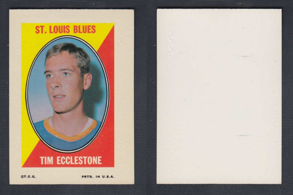 1970-71 O-PEE-CHEE STICKER STAMP T. ECCLESTONE photo 1970-71 O-PEE-CHEE STICKER STAMP T. ECCLESTONE photo