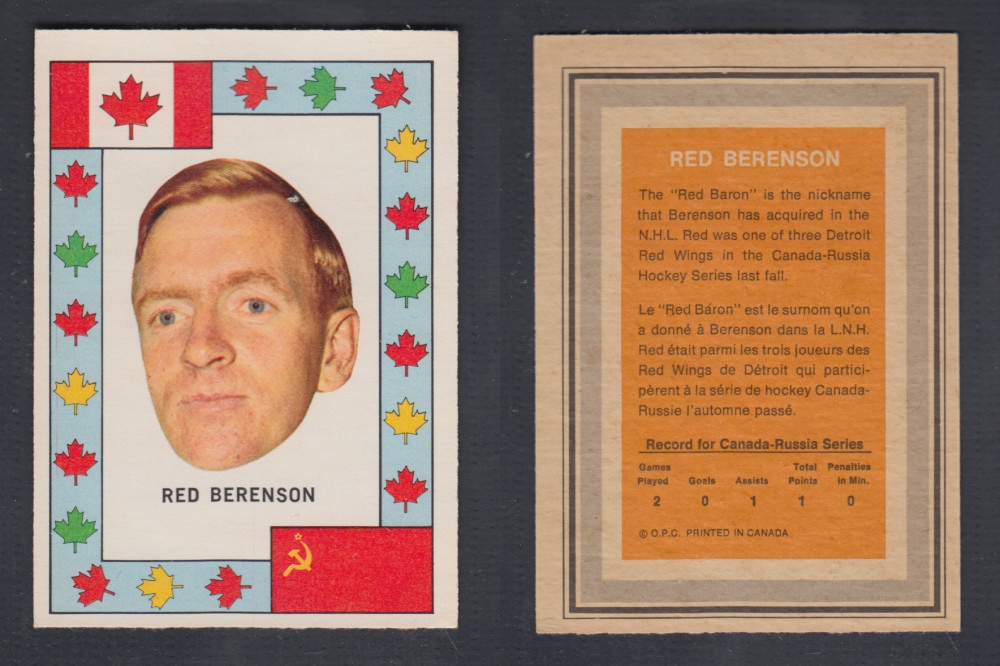 1972-73 O-PEE-CHEE TEAM CANADA R. BERENSON photo 1972-73 O-PEE-CHEE TEAM CANADA R. BERENSON photo