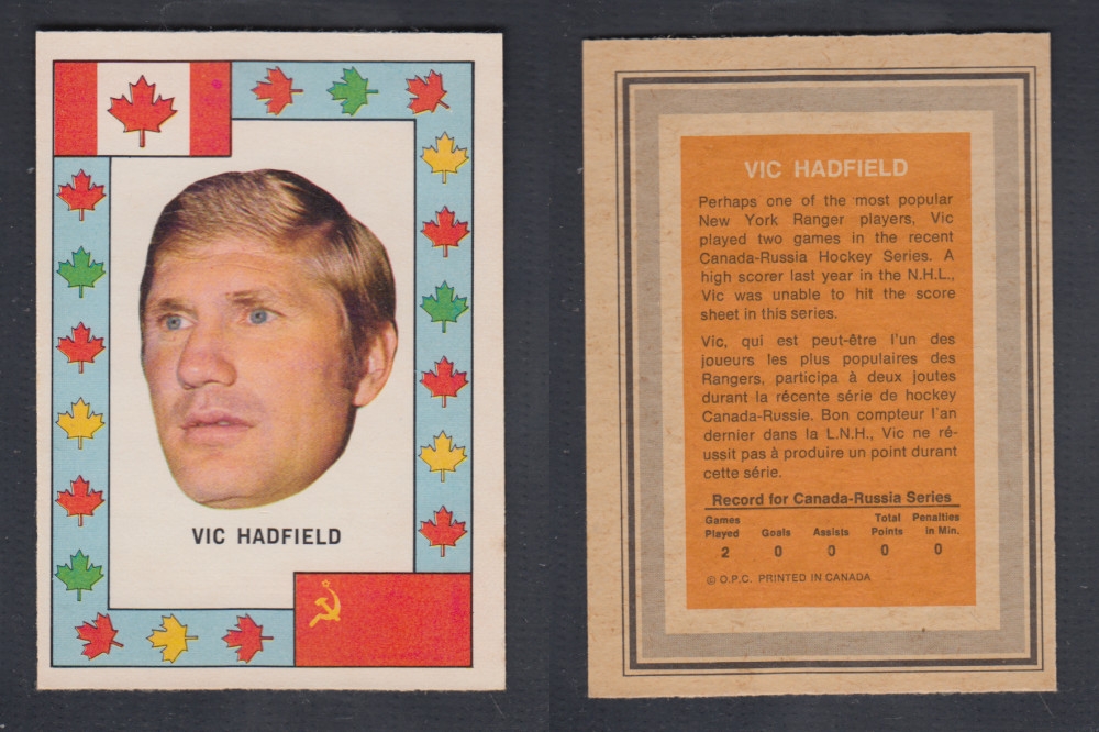 1972-73 O-PEE-CHEE TEAM CANADA V. HADFIELD photo 1972-73 O-PEE-CHEE TEAM CANADA V. HADFIELD photo