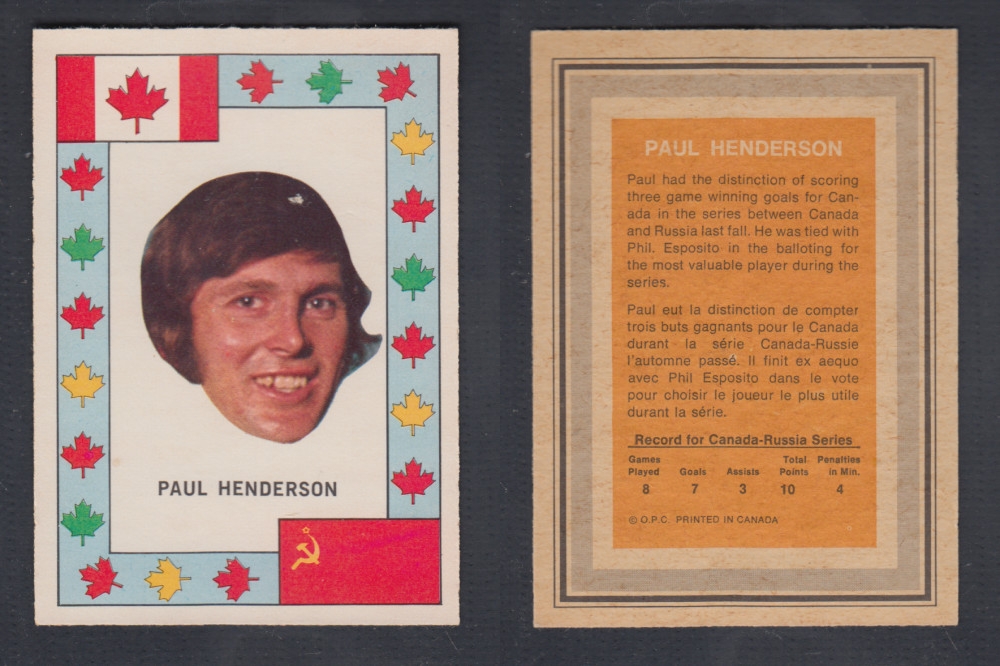1972-73 O-PEE-CHEE TEAM CANADA P. HENDERSON photo 1972-73 O-PEE-CHEE TEAM CANADA P. HENDERSON photo