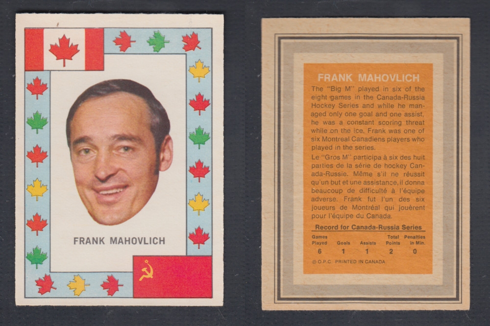 1972-73 O-PEE-CHEE TEAM CANADA F. MAHOVLICH photo 1972-73 O-PEE-CHEE TEAM CANADA F. MAHOVLICH photo