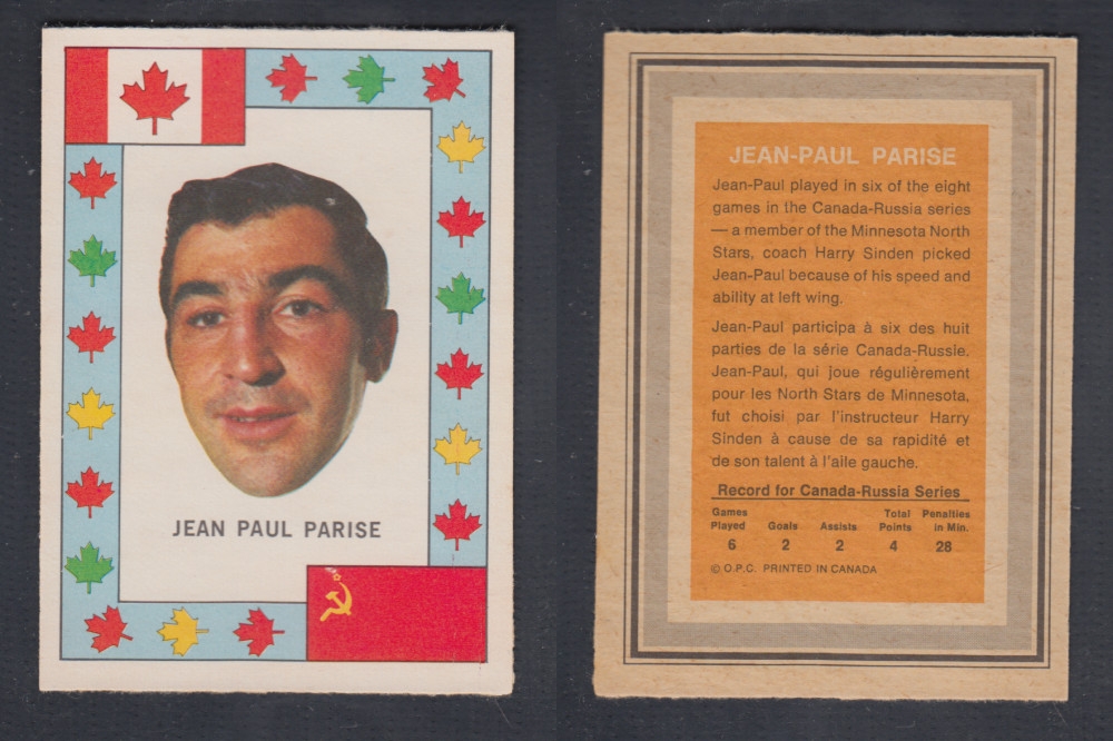 1972-73 O-PEE-CHEE TEAM CANADA J-P. PARISE photo 1972-73 O-PEE-CHEE TEAM CANADA J-P. PARISE photo