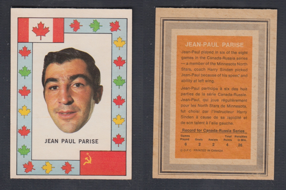 1972-73 O-PEE-CHEE TEAM CANADA J-P. PARISE photo 1972-73 O-PEE-CHEE TEAM CANADA J-P. PARISE photo