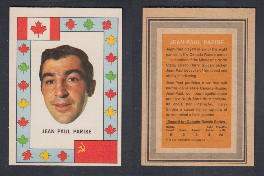 1972-73 O-PEE-CHEE TEAM CANADA J-P. PARISE photo 1972-73 O-PEE-CHEE TEAM CANADA J-P. PARISE photo