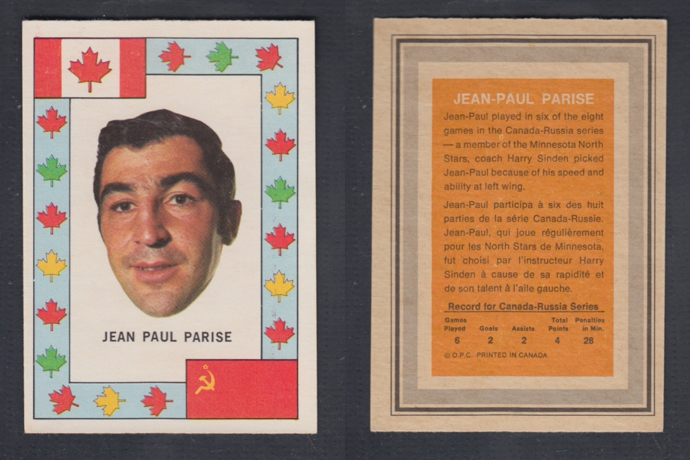 1972-73 O-PEE-CHEE TEAM CANADA J-P. PARISE photo 1972-73 O-PEE-CHEE TEAM CANADA J-P. PARISE photo