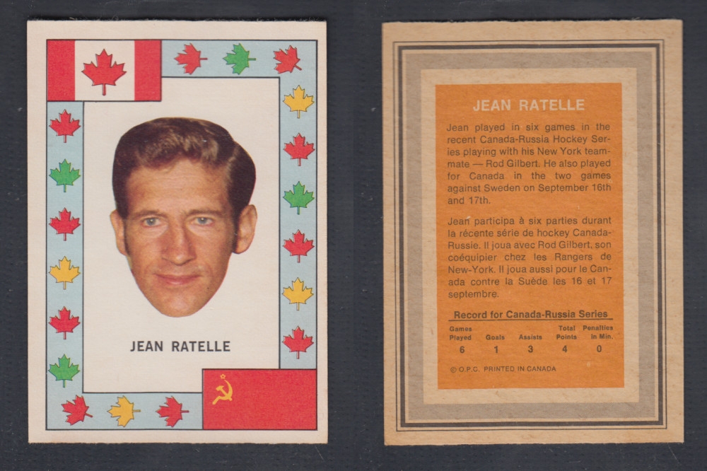 1972-73 O-PEE-CHEE TEAM CANADA J. RATELLE photo 1972-73 O-PEE-CHEE TEAM CANADA J. RATELLE photo