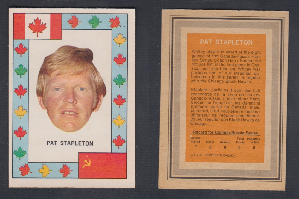 1972-73 O-PEE-CHEE TEAM CANADA P. STAPLETON photo 1972-73 O-PEE-CHEE TEAM CANADA P. STAPLETON photo