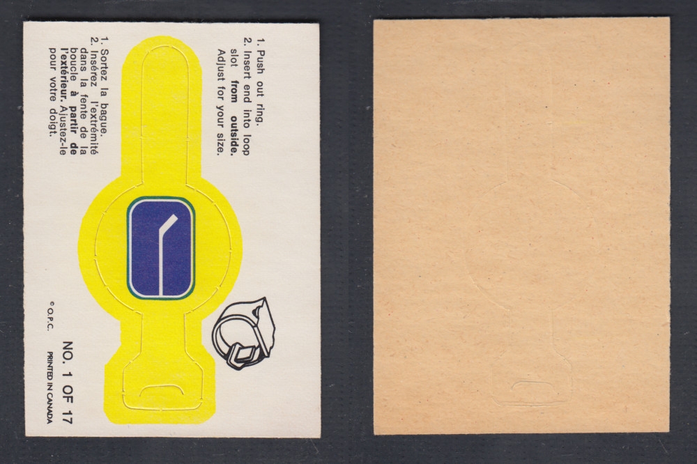 1974-75 O-PEE-CHEE TEAM RING #1 VANCOUVER CANUCKS photo