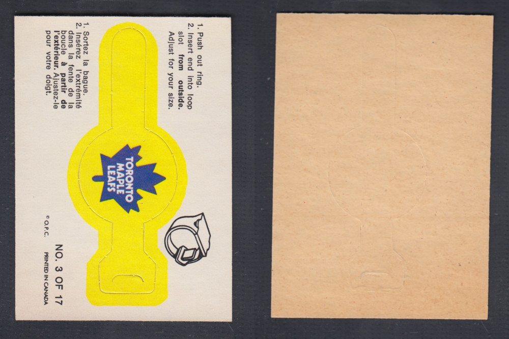 1974-75 O-PEE-CHEE TEAM RING #3 TORONTO MAPLE LEAFS photo