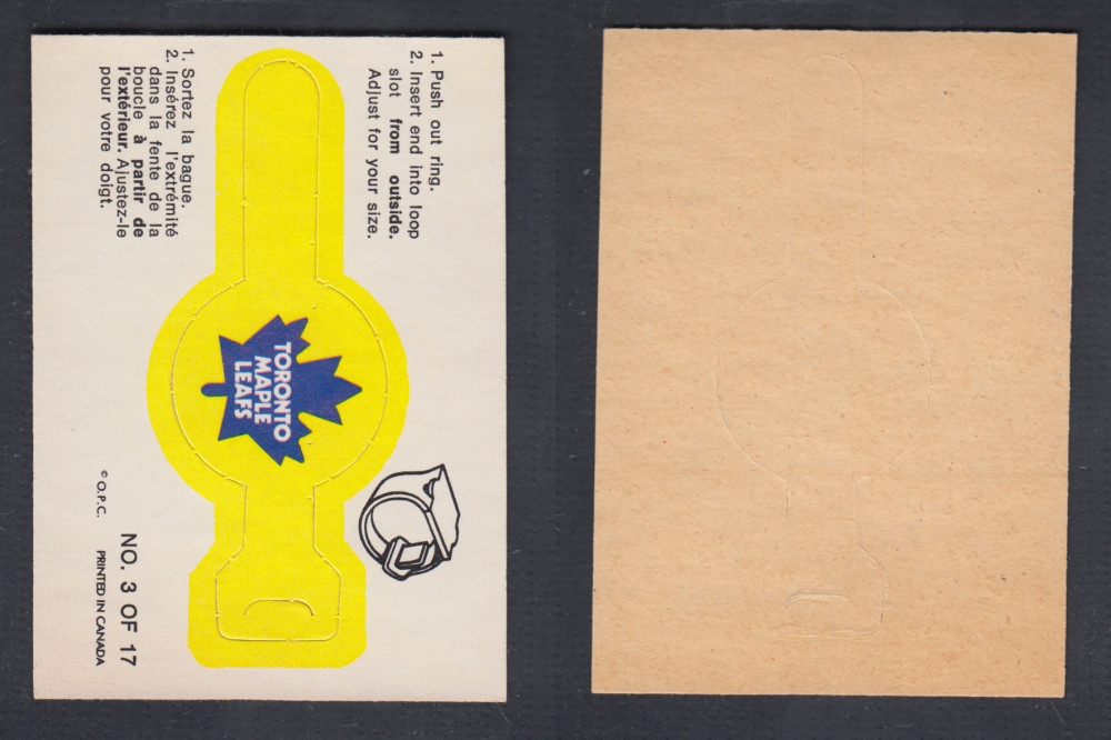 1974-75 O-PEE-CHEE TEAM RING #3 TORONTO MAPLE LEAFS photo