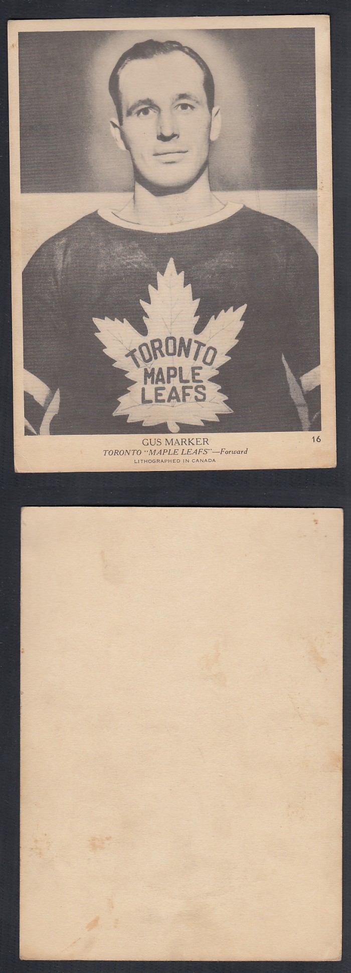 1939-40 O-PEE-CHEE HOCKEY CARD #16 G. MARKER photo