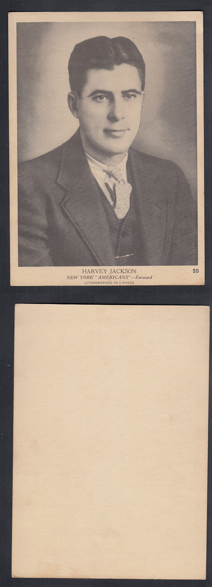 1939-40 O-PEE-CHEE HOCKEY CARD #20 H. JACKSON photo