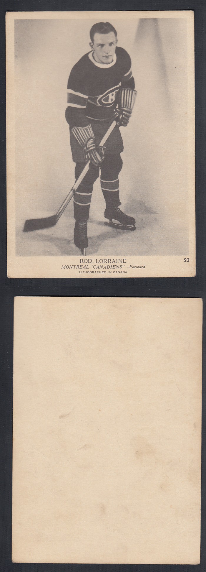 1939-40 O-PEE-CHEE HOCKEY CARD #23 R. LORRAINE  photo