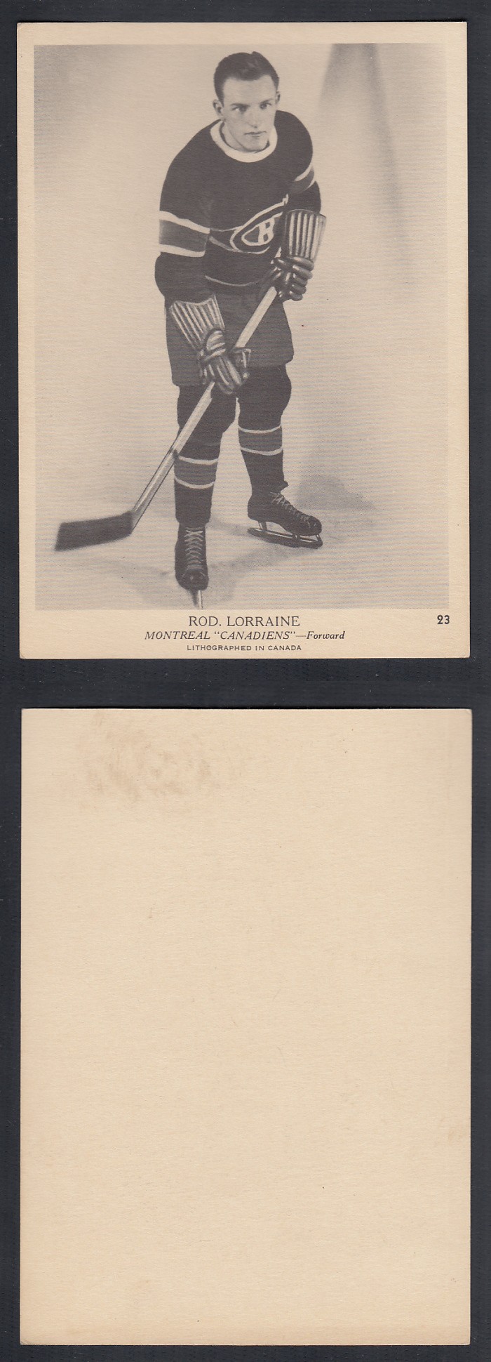 1939-40 O-PEE-CHEE HOCKEY CARD #23 R. LORRAINE  photo