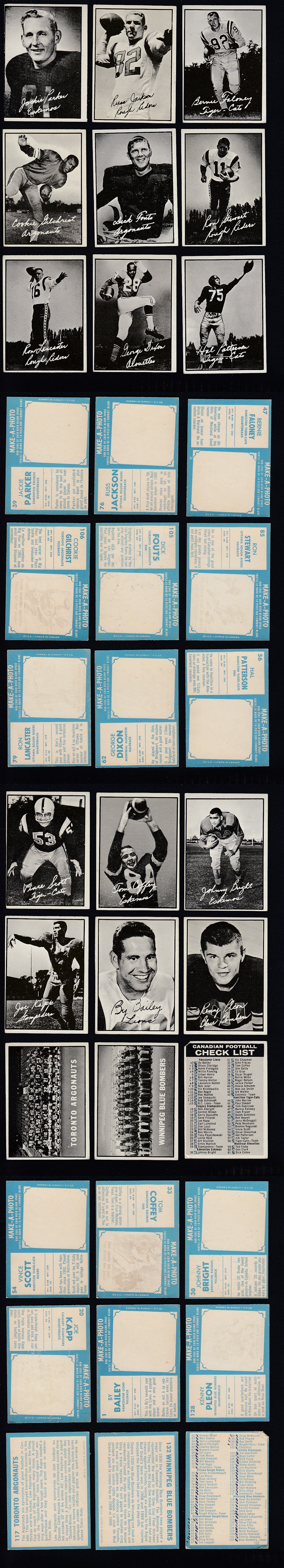 1961 CFL TOPPS FOOTBALL CARD FULL SET 132/132 photo