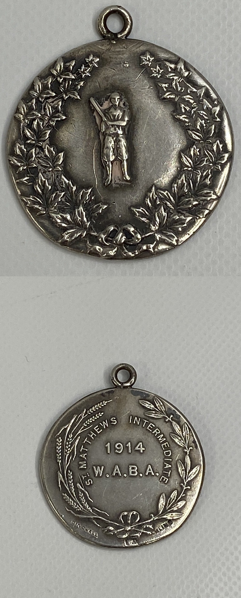 1914 STERLING SILVER BASEBALL CHAMPIONSHIP MEDAL photo