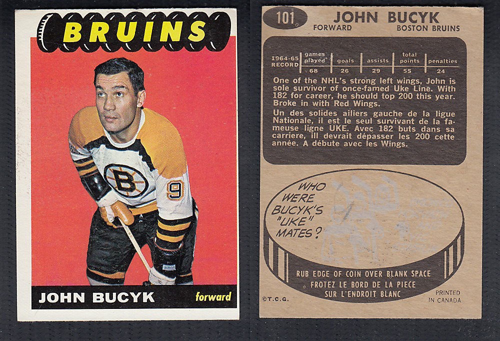 1965-66 TOPPS HOCKEY CARD #101 J. BUCYK photo