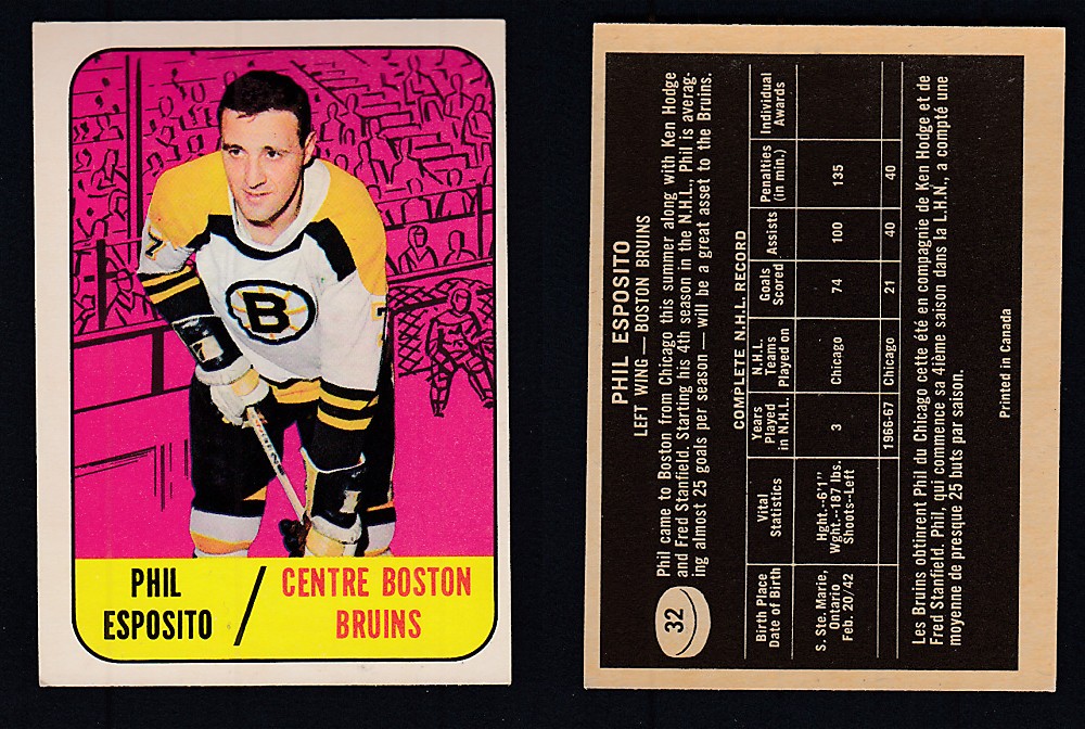 1967-68 TOPPS HOCKEY CARD #32 P. ESPOSITO photo