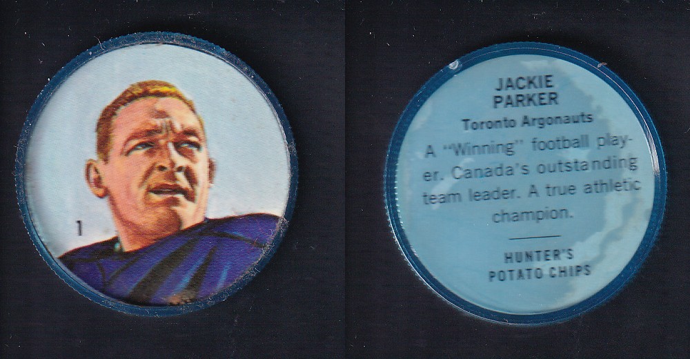 1963 CFL NALLEY'S FOOTBALL COIN #1 J. PARKER photo 1963 CFL NALLEY'S FOOTBALL COIN #1 J. PARKER photo