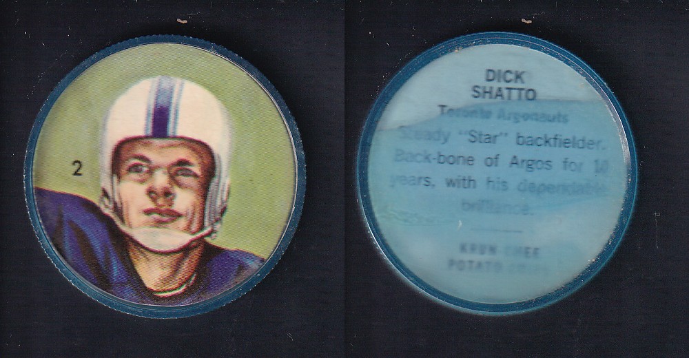 1963 CFL NALLEY'S FOOTBALL COIN #2 D. SHATTO photo 1963 CFL NALLEY'S FOOTBALL COIN #2 D. SHATTO photo
