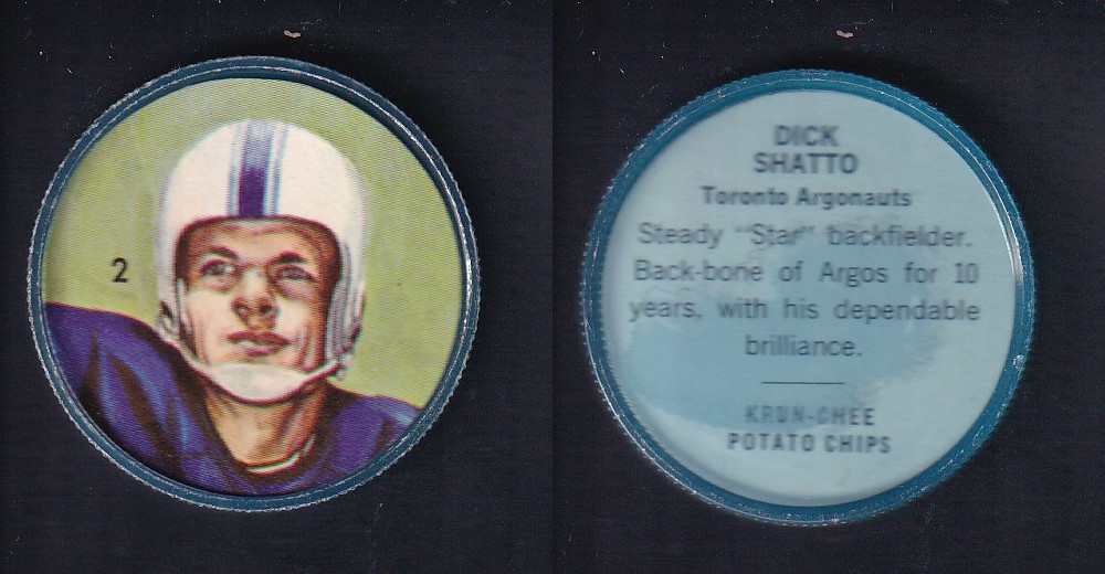 1963 CFL NALLEY'S FOOTBALL COIN #2 D. SHATTO photo 1963 CFL NALLEY'S FOOTBALL COIN #2 D. SHATTO photo