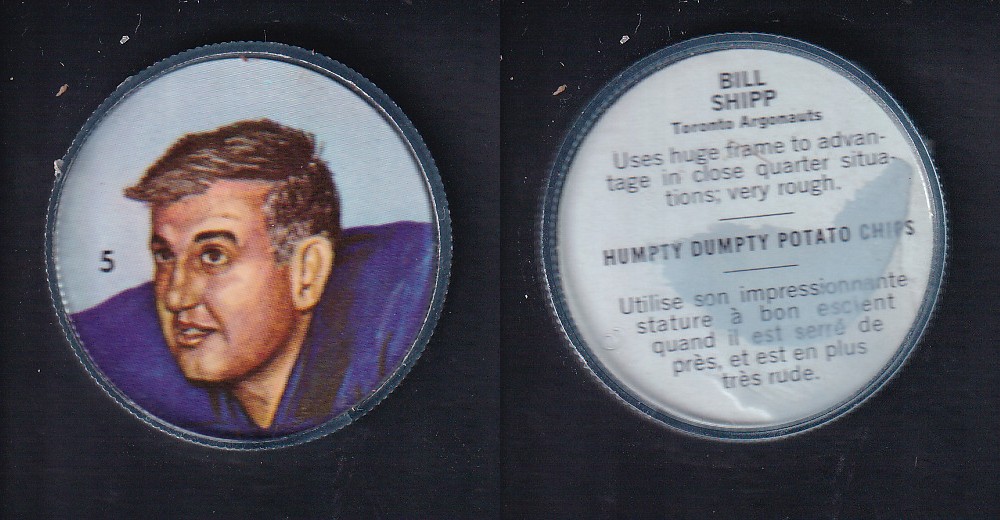 1963 CFL NALLEY'S FOOTBALL COIN #5 B. SHIPP photo 1963 CFL NALLEY'S FOOTBALL COIN #5 B. SHIPP photo