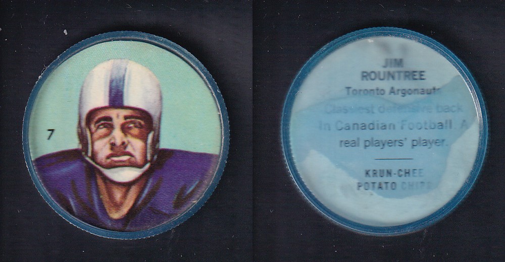 1963 CFL NALLEY'S FOOTBALL COIN #7 J. ROUNTREE photo 1963 CFL NALLEY'S FOOTBALL COIN #7 J. ROUNTREE photo