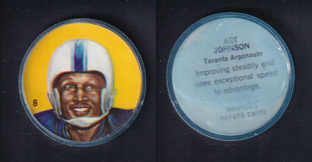 1963 CFL NALLEY'S FOOTBALL COIN #8 A. JOHNSON photo 1963 CFL NALLEY'S FOOTBALL COIN #8 A. JOHNSON photo