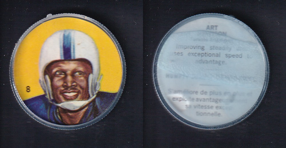 1963 CFL NALLEY'S FOOTBALL COIN #8 A. JOHNSON photo 1963 CFL NALLEY'S FOOTBALL COIN #8 A. JOHNSON photo