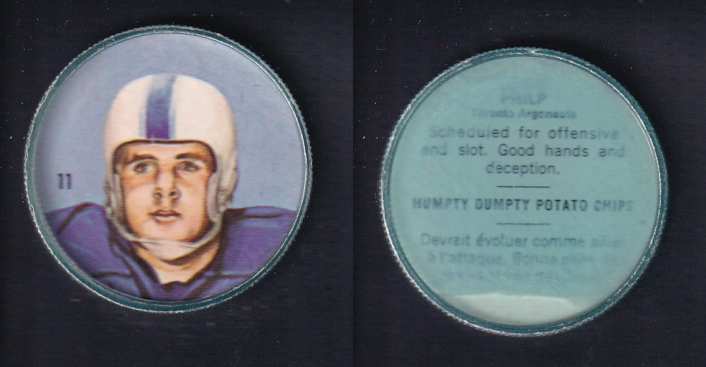 1963 CFL NALLEY'S FOOTBALL COIN #11 G. PHILP photo 1963 CFL NALLEY'S FOOTBALL COIN #11 G. PHILP photo